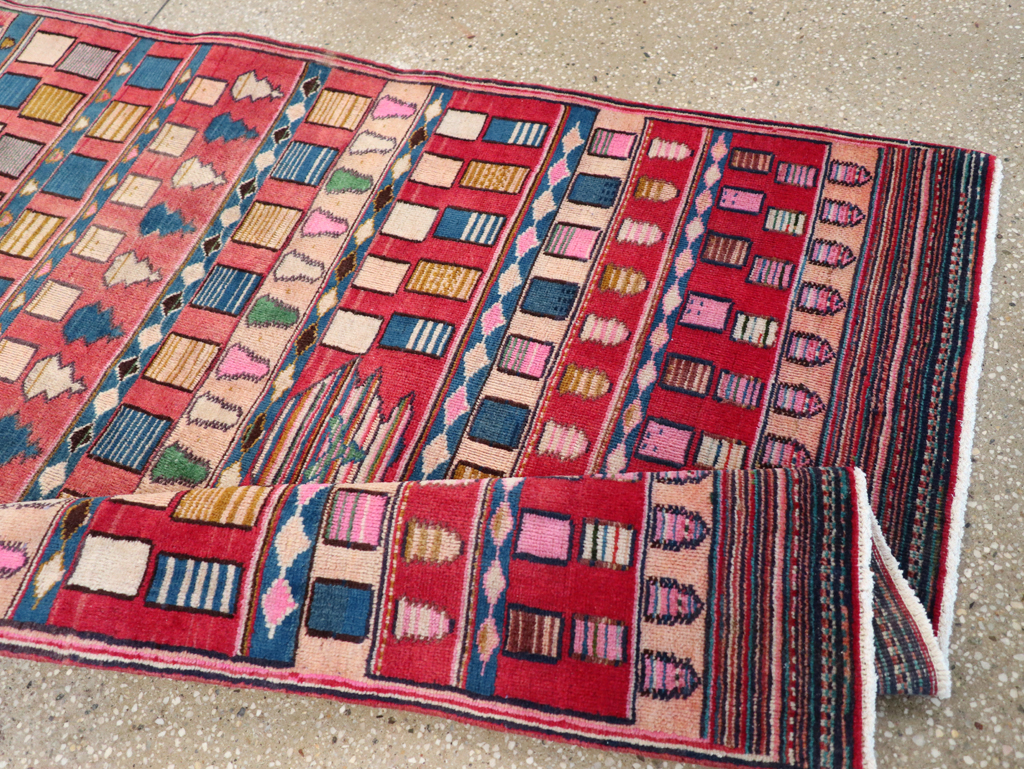 Vintage Persian Mashad Throw Rug, No.28067 - Gsblank