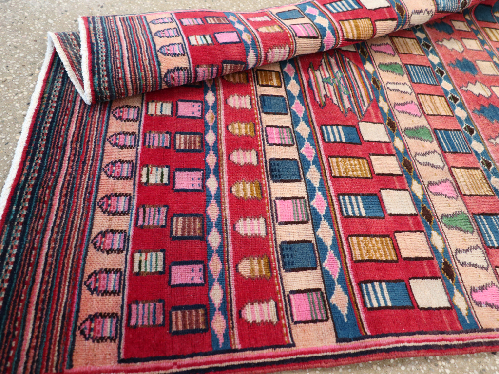 Vintage Persian Mashad Throw Rug, No.28067 - Gsblank