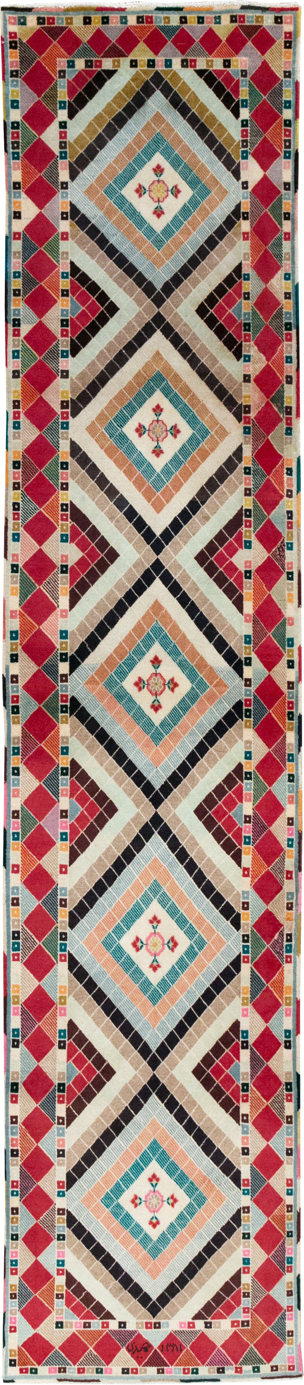 Vintage Persian Mashad Runner, No.28068 - Gsblank