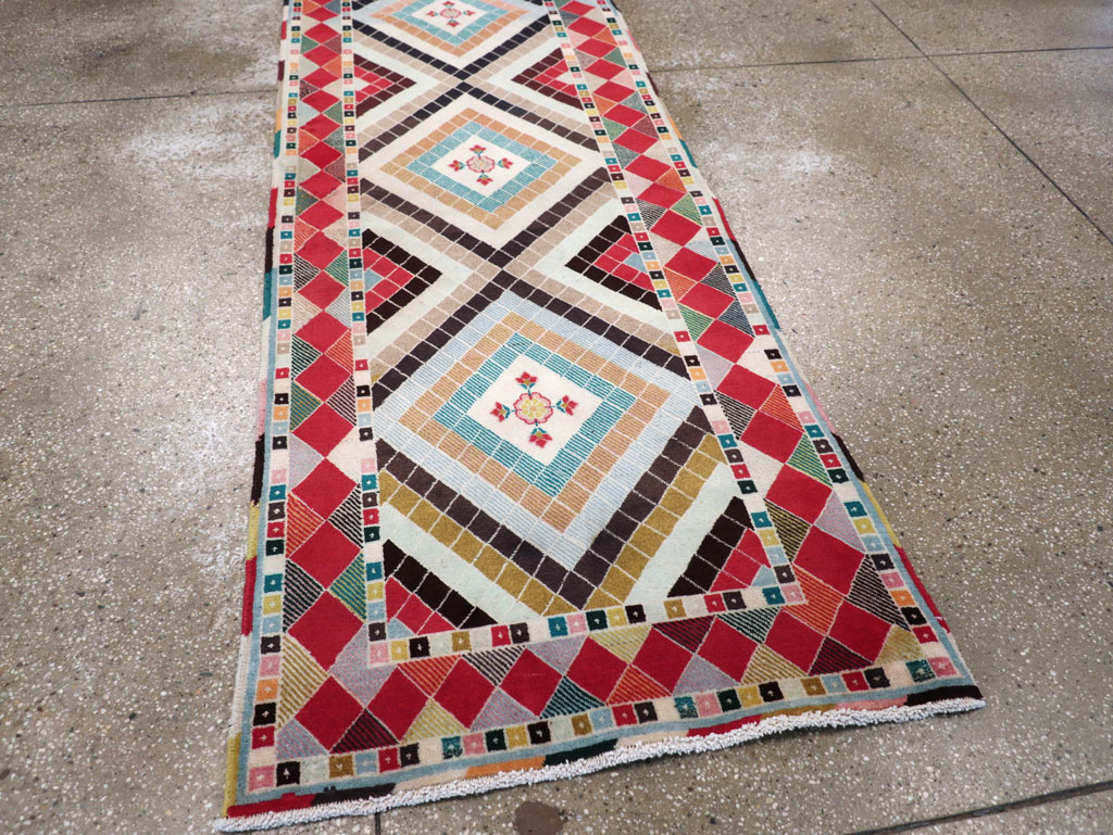 Vintage Persian Mashad Runner, No.28068 - Gsblank