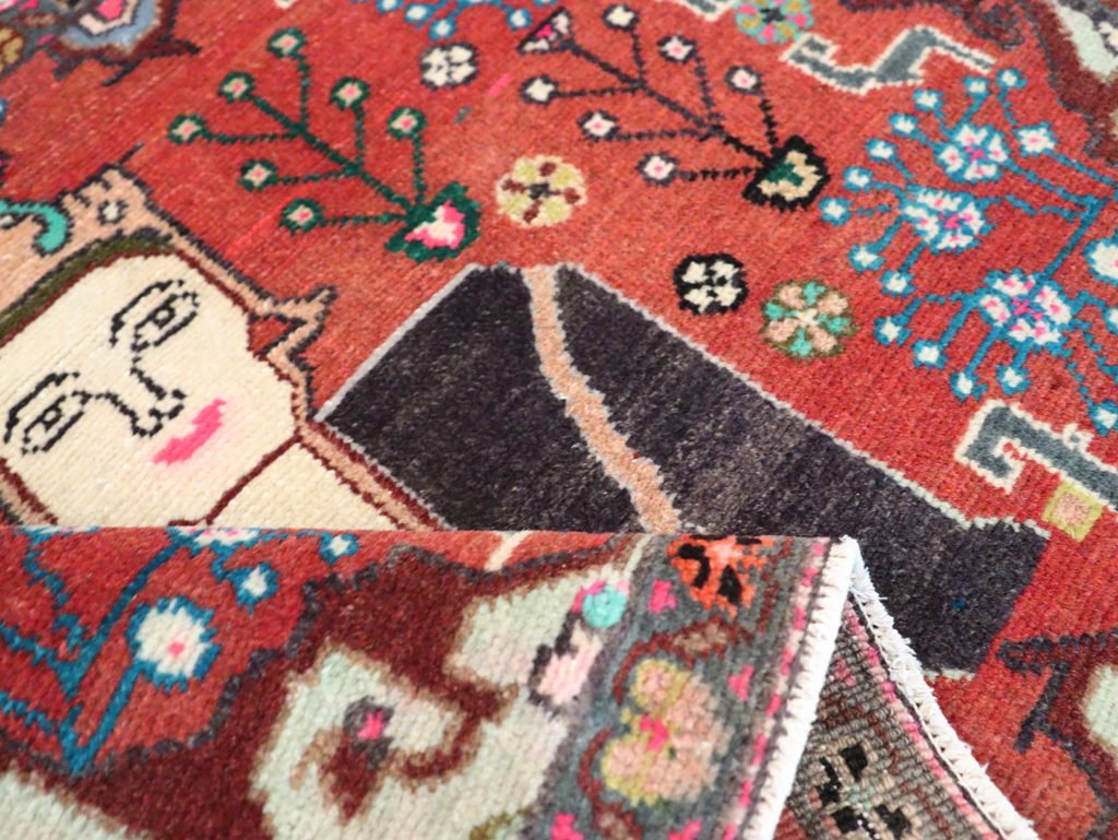 Vintage Persian Hamadan Pictorial Rug (Pair: 2 of 2), No.28072 - Gsblank