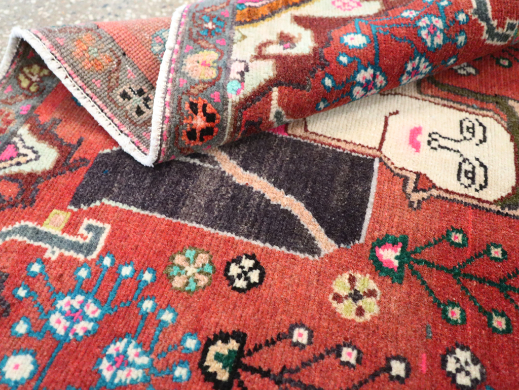 Vintage Persian Hamadan Pictorial Rug (Pair: 2 of 2), No.28072 - Gsblank