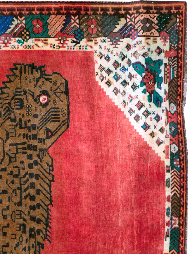 Vintage Pictorial Gabbeh Rug, No.28076 - Gsblank