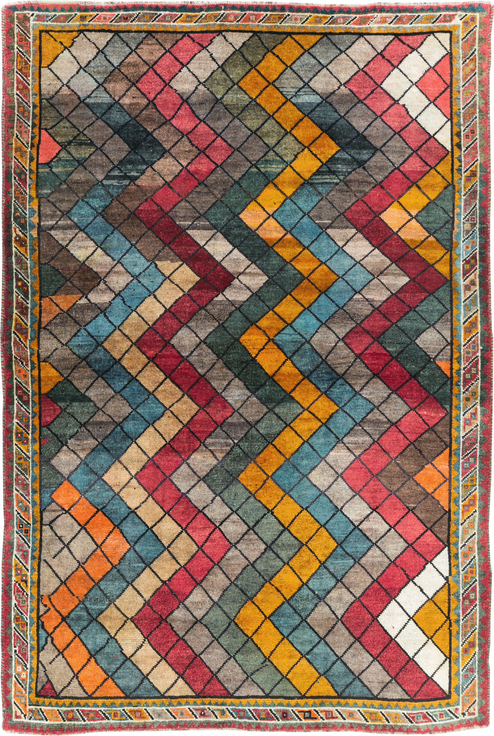 Vintage Persian Gabbeh Rug, No.28077 - Gsblank