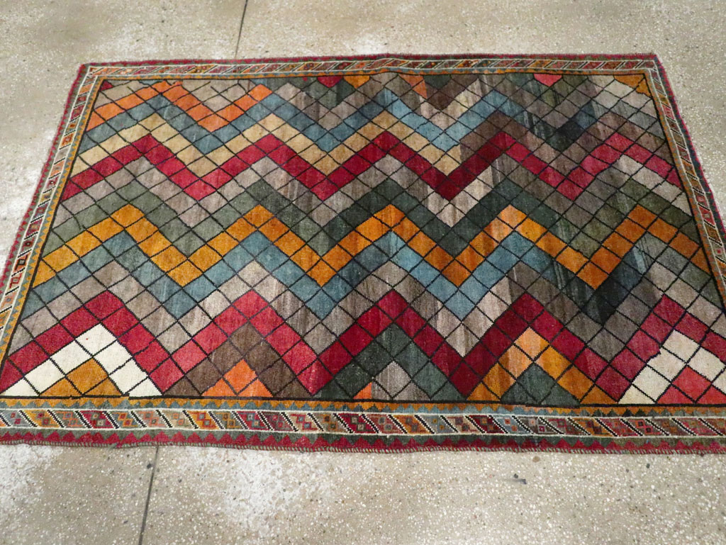 Vintage Persian Gabbeh Rug, No.28077 - Gsblank