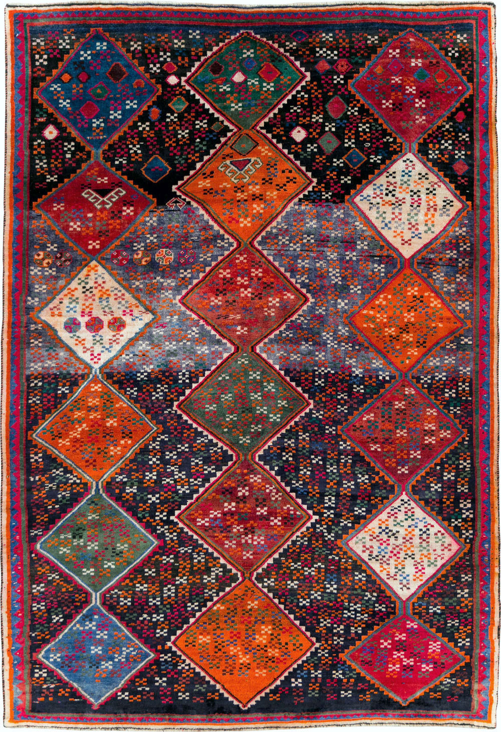 Vintage Persian Shiraz Accent Rug, No.28079 - Gsblank