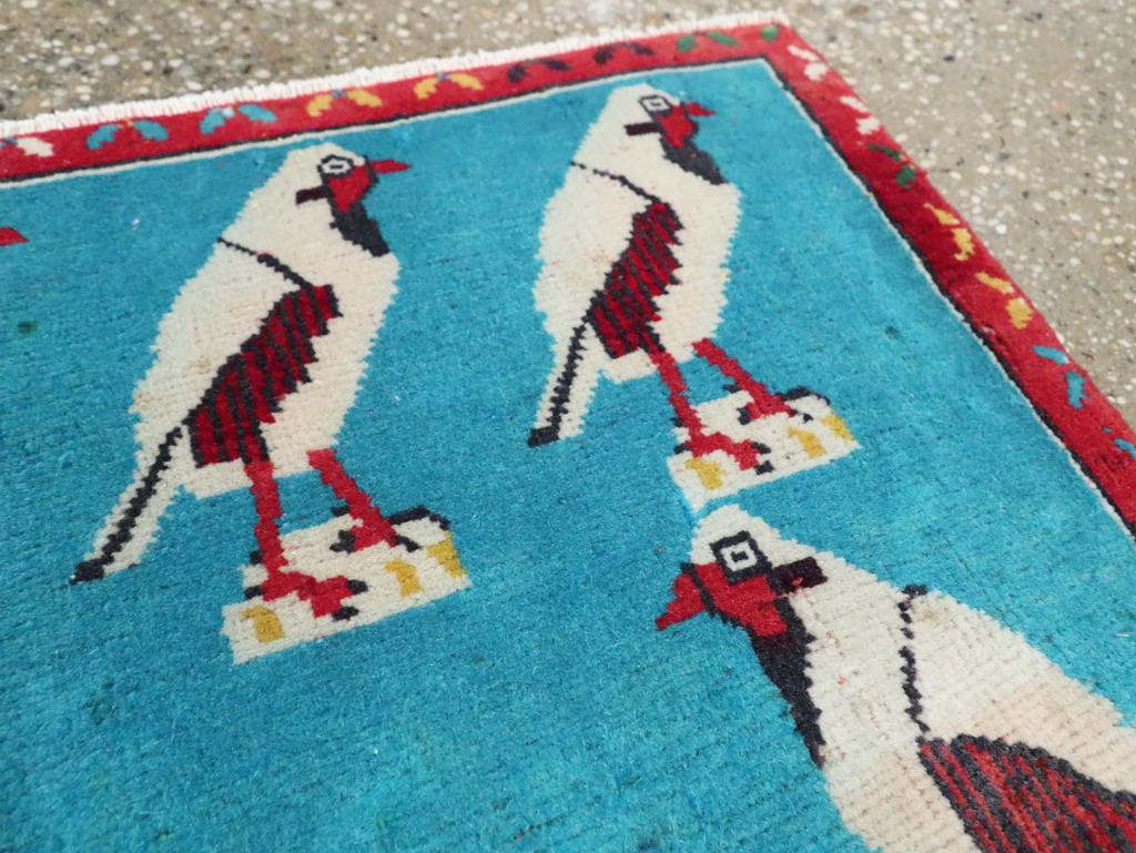 Vintage Persian Shiraz Pictorial Rug, No.28080 - Gsblank