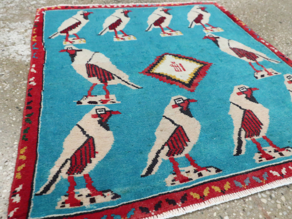 Vintage Persian Shiraz Pictorial Rug, No.28080 - Gsblank