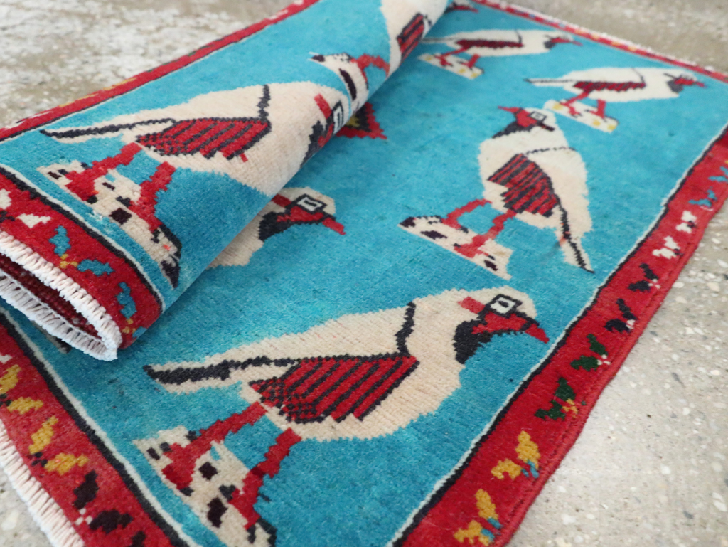 Vintage Persian Shiraz Pictorial Rug, No.28080 - Gsblank