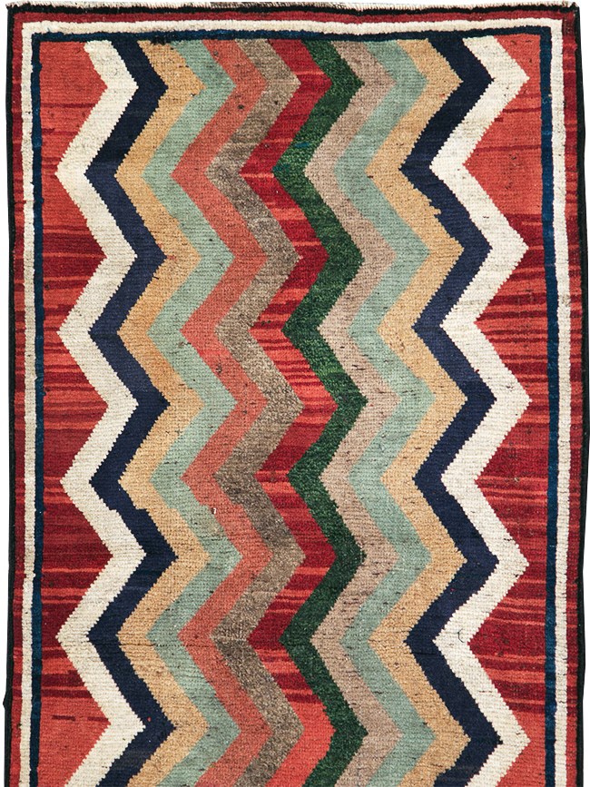 Vintage Persian Gabbeh Throw Rug, No.28083 - Gsblank