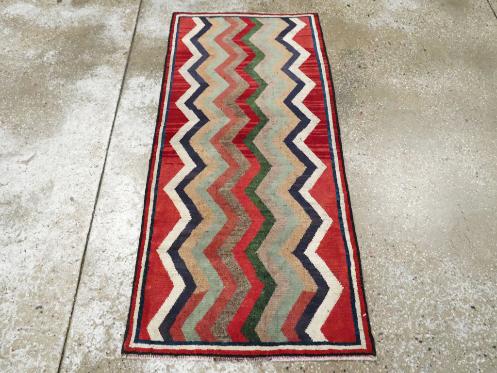 Vintage Persian Gabbeh Throw Rug, No.28083 - Gsblank