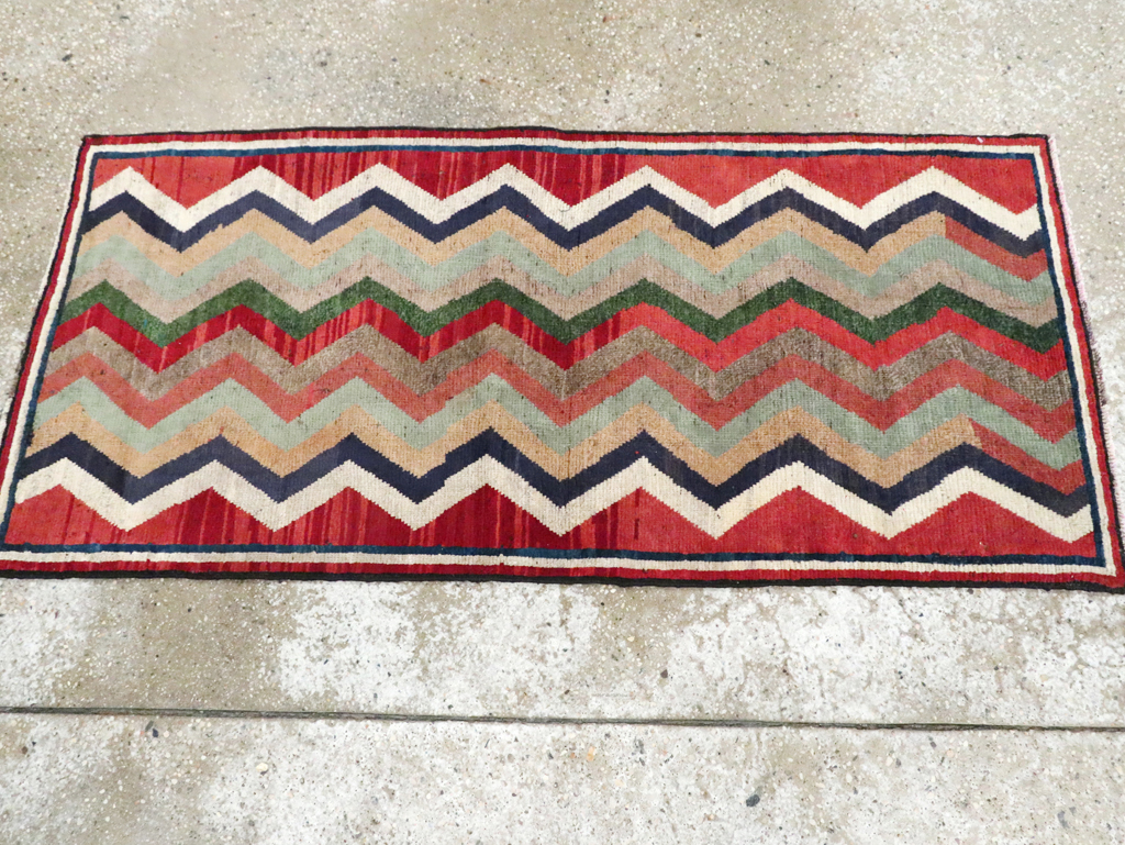 Vintage Persian Gabbeh Throw Rug, No.28083 - Gsblank