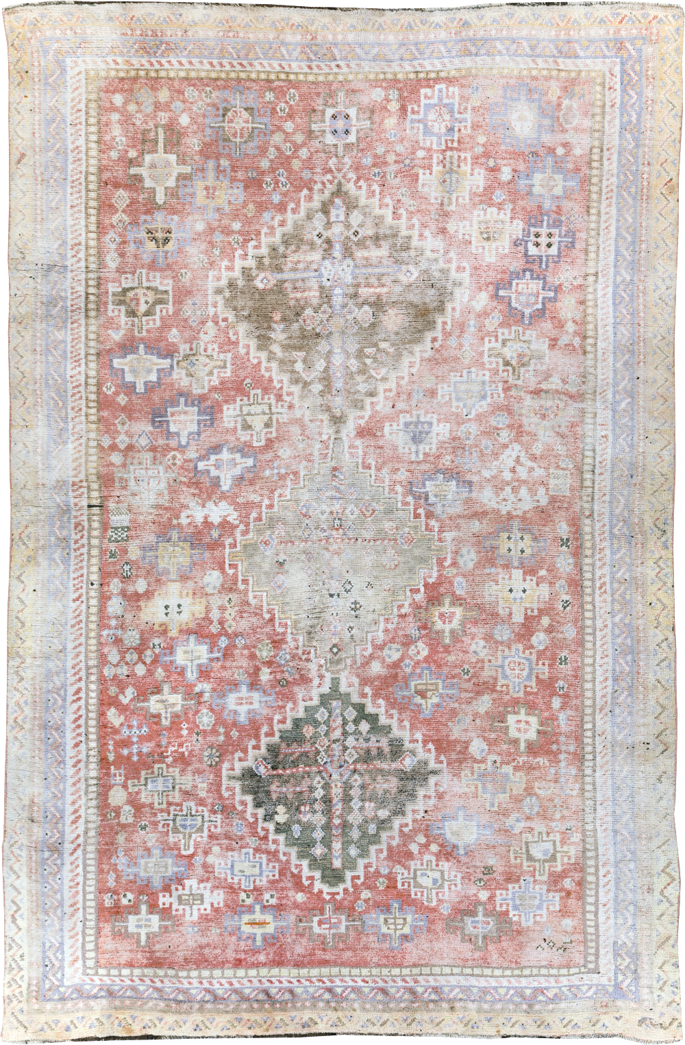 Vintage Persian Cotton Shiraz Accent Rug, No.28086 - Gsblank