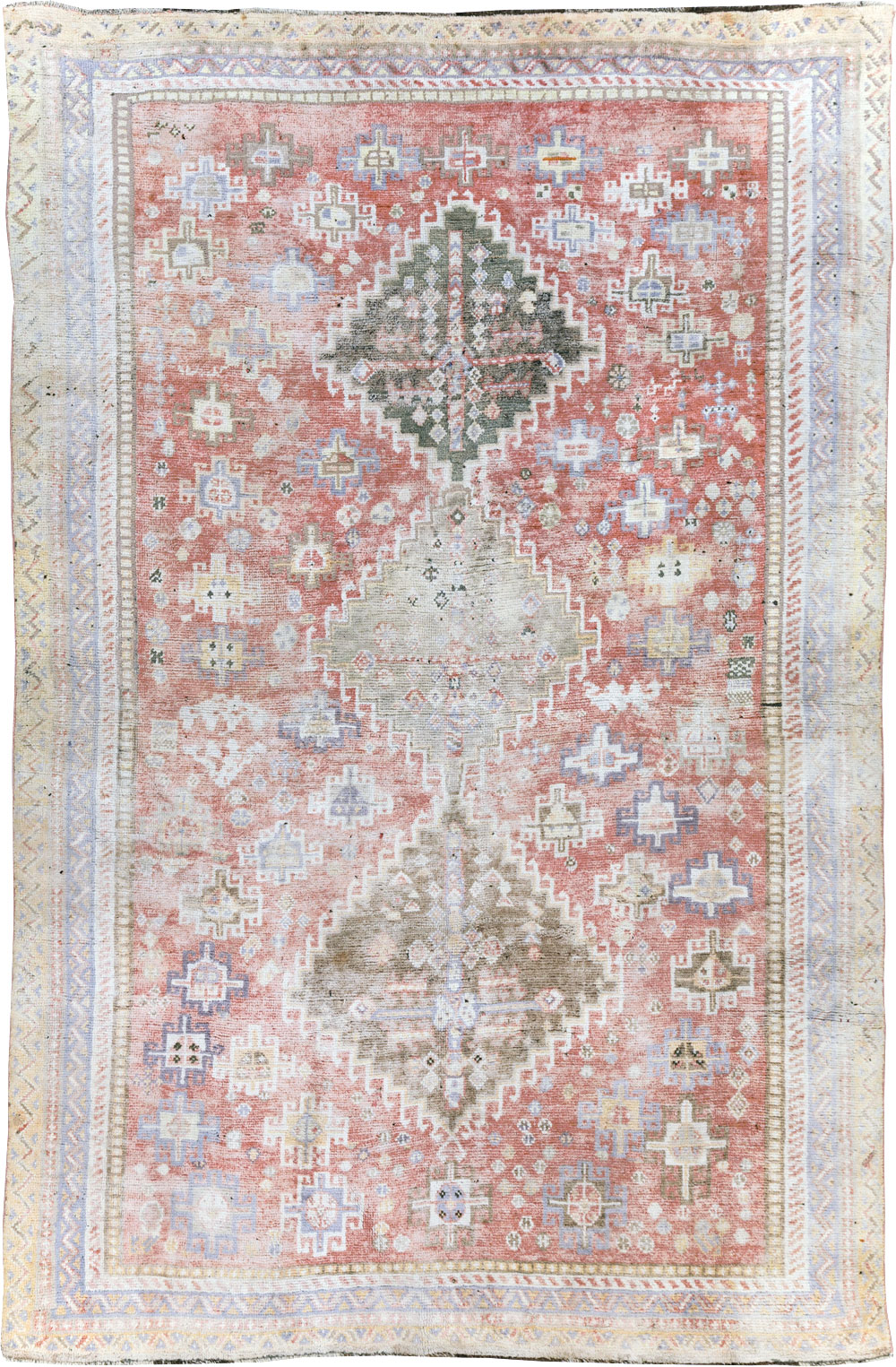 Vintage Persian Cotton Shiraz Accent Rug, No.28086 - Gsblank