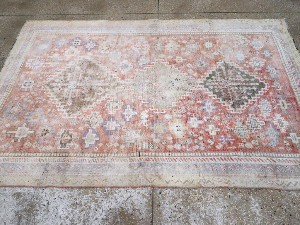 Vintage Persian Cotton Shiraz Accent Rug, No.28086 - Gsblank