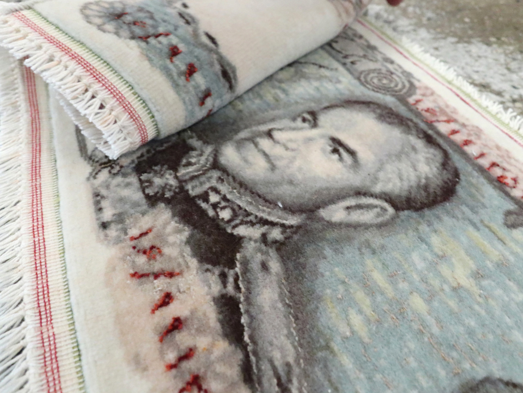 Vintage Persian Tabriz Pictorial Rug, No.28090 - Gsblank