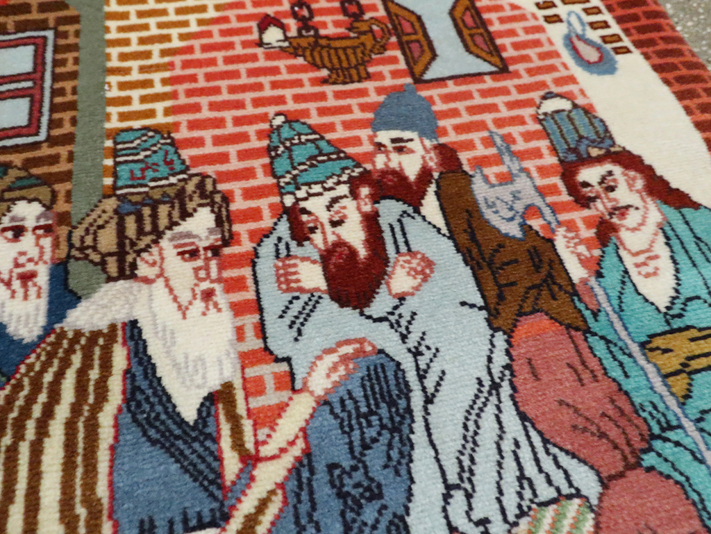 Vintage Persian Tabriz Pictorial Rug (Pair: 2 of 2), No.28091 - Gsblank