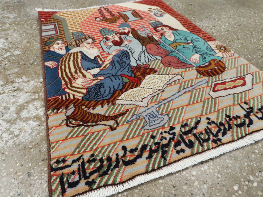 Vintage Persian Tabriz Pictorial Rug (Pair: 2 of 2), No.28091 - Gsblank