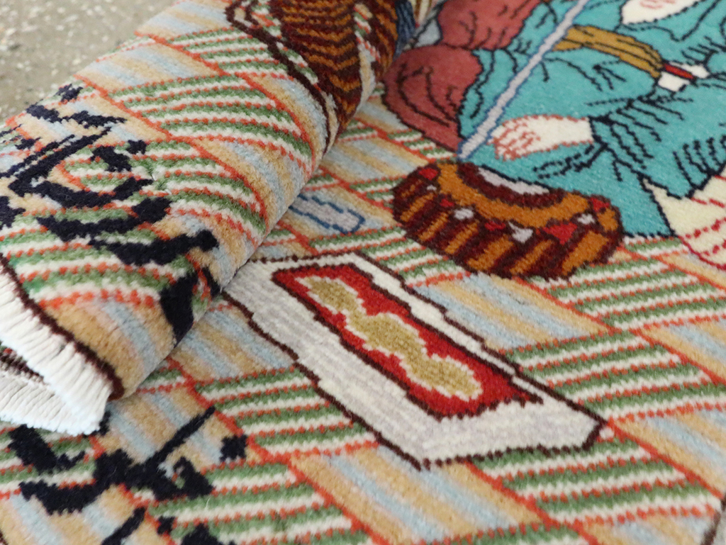 Vintage Persian Tabriz Pictorial Rug (Pair: 2 of 2), No.28091 - Gsblank