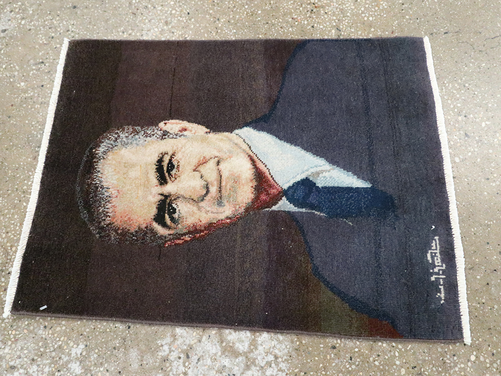 Vintage Persian Tabriz Pictorial Rug, No.28092 - Gsblank