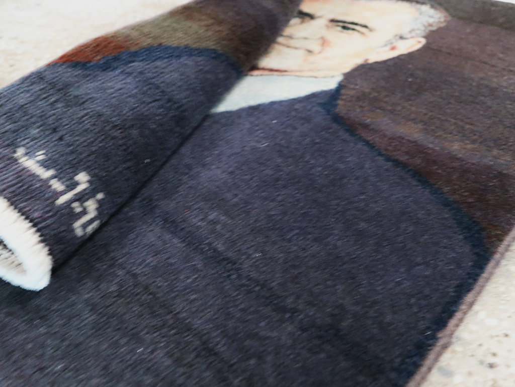 Vintage Persian Tabriz Pictorial Rug, No.28092 - Gsblank