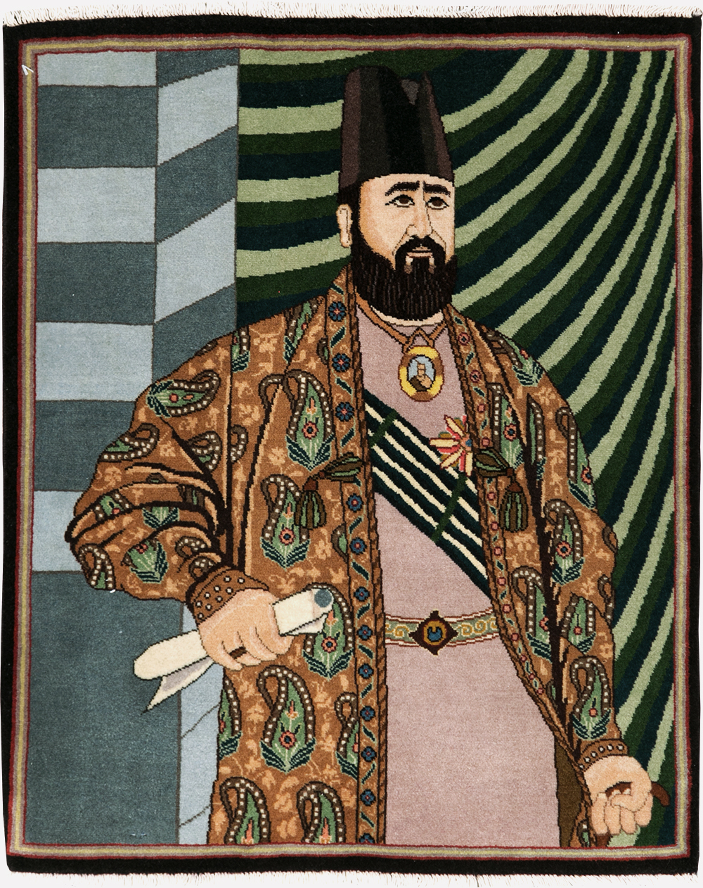 Vintage Persian Tabriz Pictorial Rug (Pair: 1 of 2), No.28093 - Gsblank