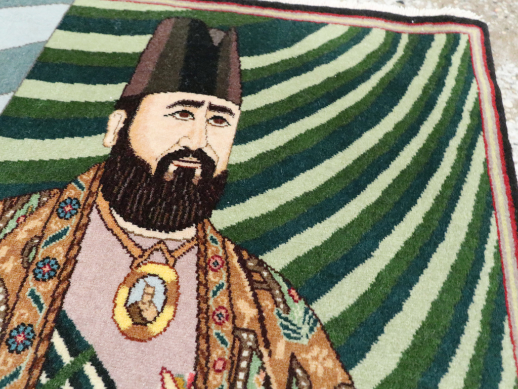 Vintage Persian Tabriz Pictorial Rug (Pair: 1 of 2), No.28093 - Gsblank