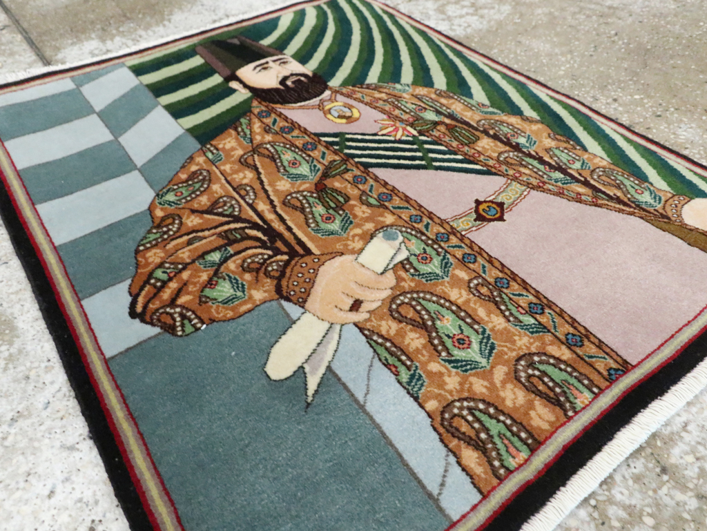 Vintage Persian Tabriz Pictorial Rug (Pair: 1 of 2), No.28093 - Gsblank