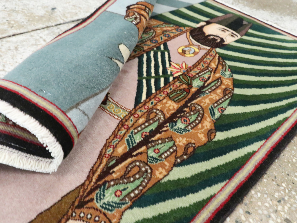 Vintage Persian Tabriz Pictorial Rug (Pair: 1 of 2), No.28093 - Gsblank