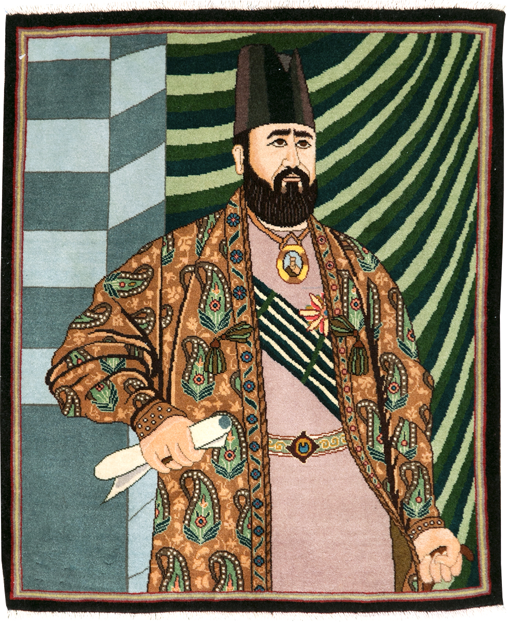 Vintage Persian Tabriz Pictorial Rug (Pair: 2 of 2), No.28094 - Gsblank