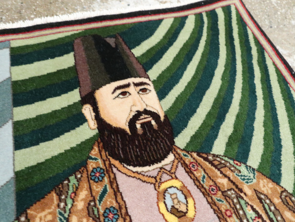 Vintage Persian Tabriz Pictorial Rug (Pair: 2 of 2), No.28094 - Gsblank