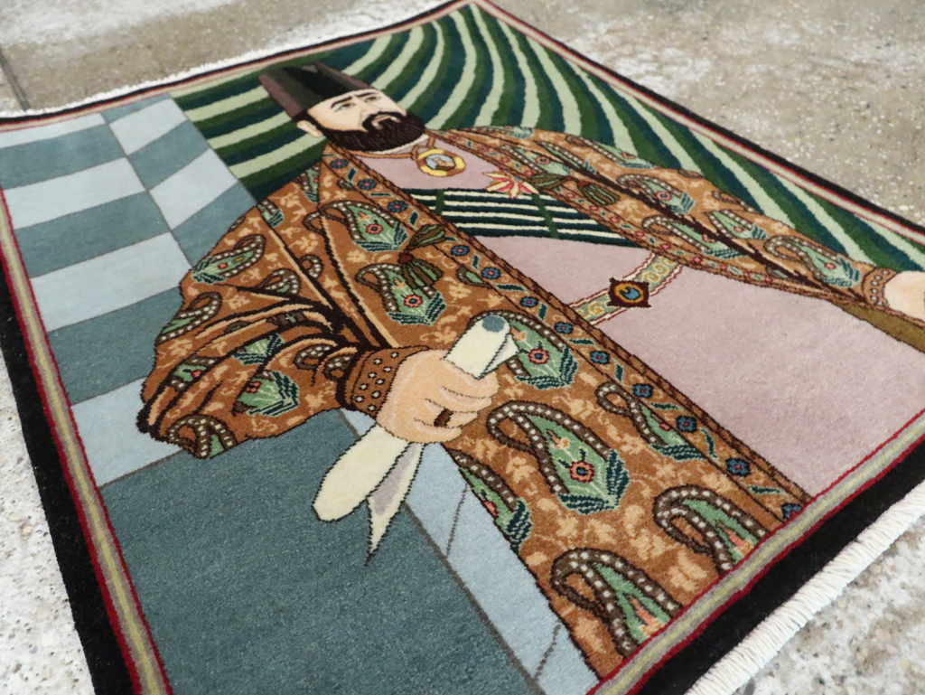 Vintage Persian Tabriz Pictorial Rug (Pair: 2 of 2), No.28094 - Gsblank