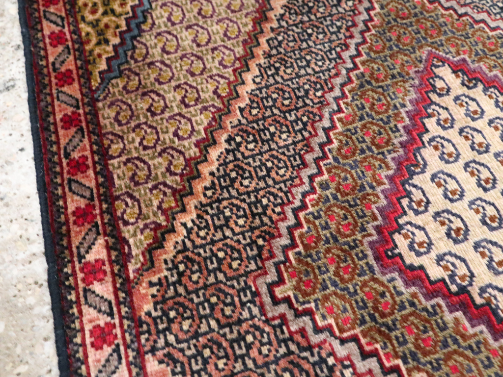 Vintage Persian Tabriz Throw Rug, No.28099 - Gsblank