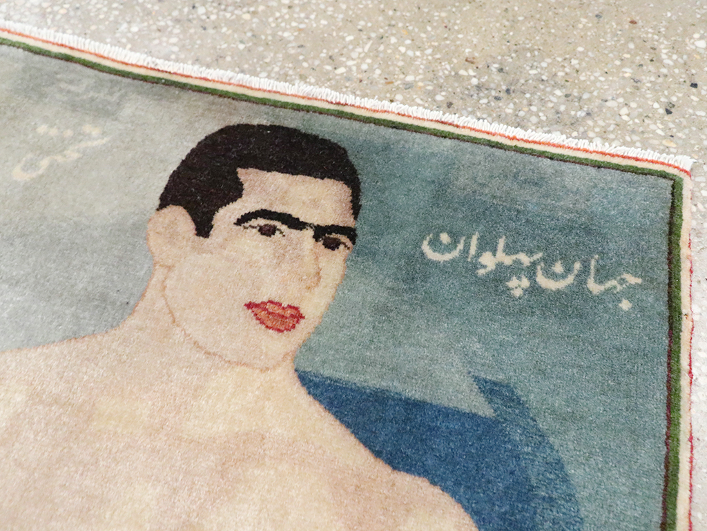 Vintage Persian Tabriz Pictorial Rug, No.28101 - Gsblank