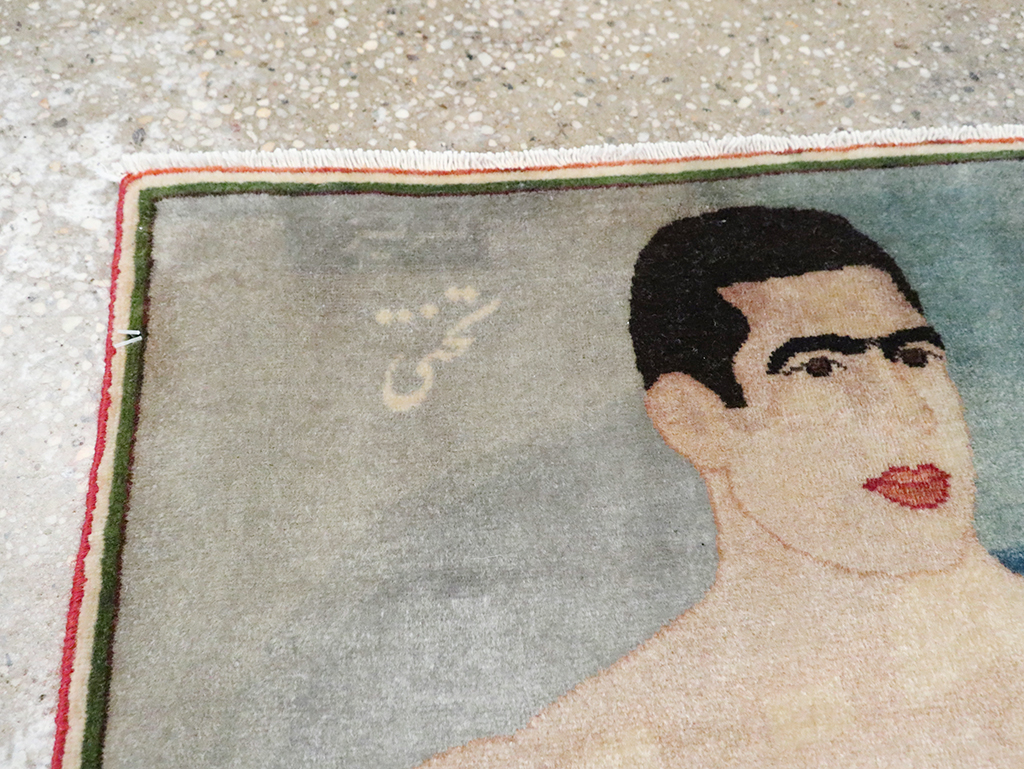 Vintage Persian Tabriz Pictorial Rug, No.28101 - Gsblank