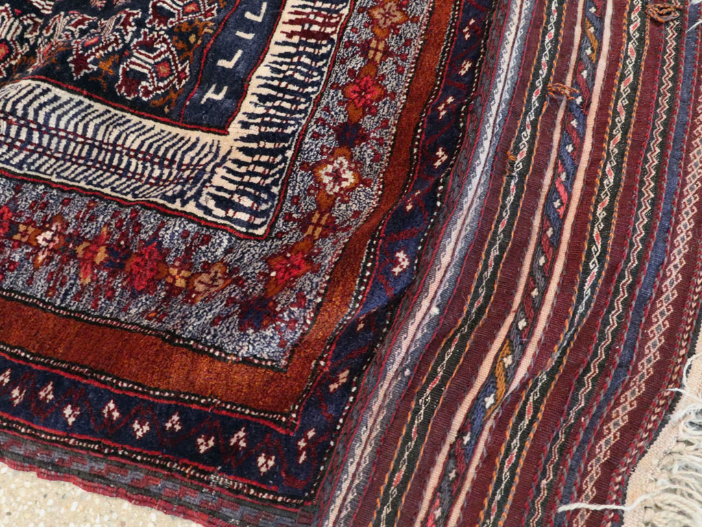 Vintage Persian Baluch Pictorial Square Rug, No.28120 - Gsblank