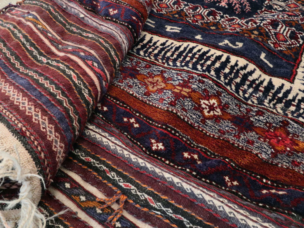 Vintage Persian Baluch Pictorial Square Rug, No.28120 - Gsblank