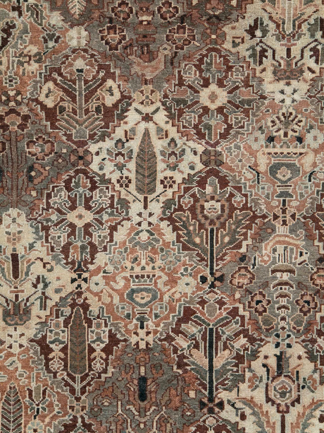 Antique Persian Square Bakhtiari Carpet, No.28122 - Gsblank