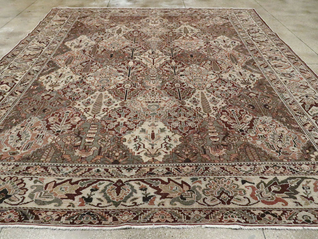 Antique Persian Square Bakhtiari Carpet, No.28122 - Gsblank