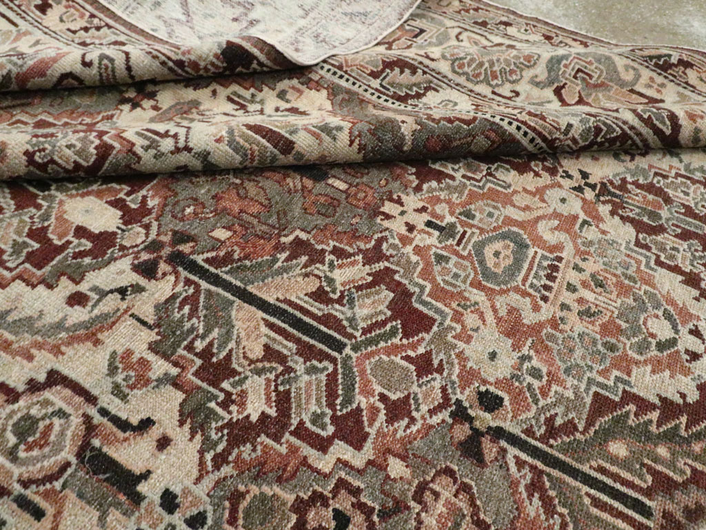 Antique Persian Square Bakhtiari Carpet, No.28122 - Gsblank