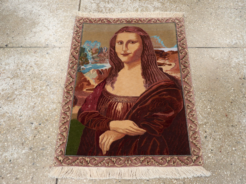 Vintage Persian Tabriz Pictorial Rug, No.28131 - Gsblank