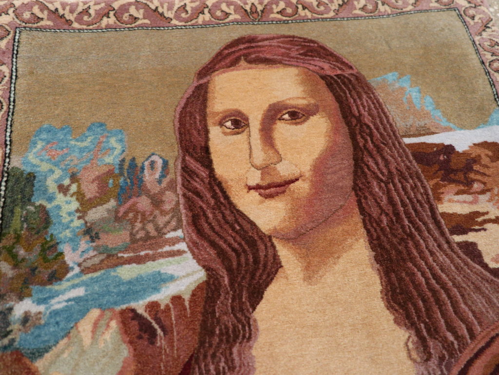 Vintage Persian Tabriz Pictorial Rug, No.28131 - Gsblank