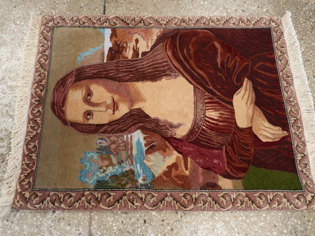 Vintage Persian Tabriz Pictorial Rug, No.28131 - Gsblank