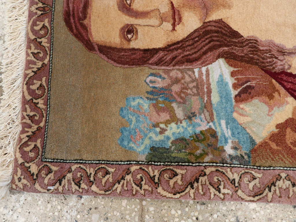 Vintage Persian Tabriz Pictorial Rug, No.28131 - Gsblank