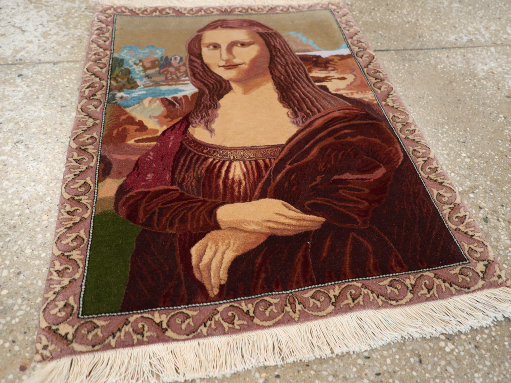 Vintage Persian Tabriz Pictorial Rug, No.28131 - Gsblank