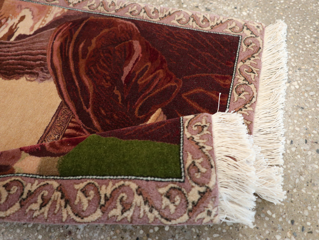 Vintage Persian Tabriz Pictorial Rug, No.28131 - Gsblank