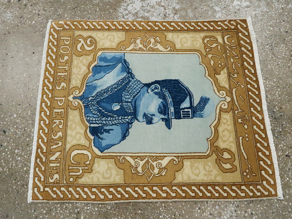 Vintage Persian Tabriz Pictorial Rug, No.28137 - Gsblank