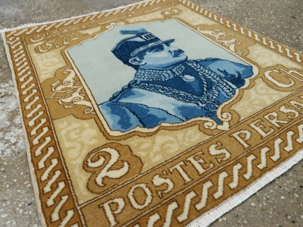 Vintage Persian Tabriz Pictorial Rug, No.28137 - Gsblank