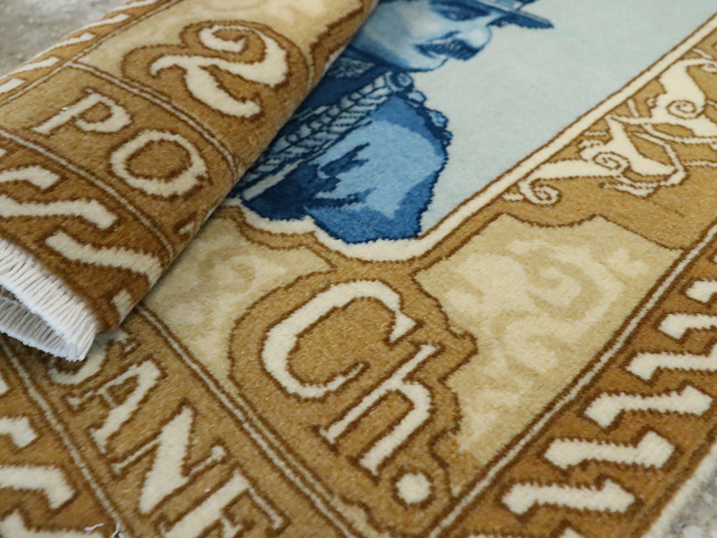 Vintage Persian Tabriz Pictorial Rug, No.28137 - Gsblank