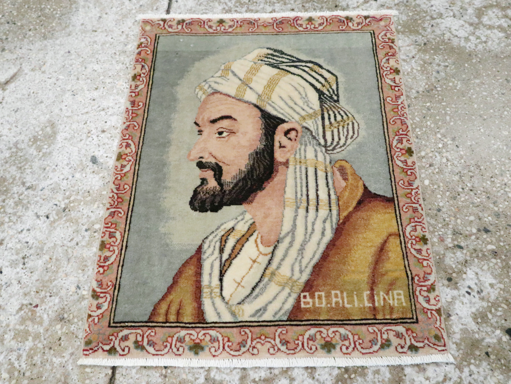 Vintage Persian Tabriz Pictorial Rug, No.28138 - Gsblank